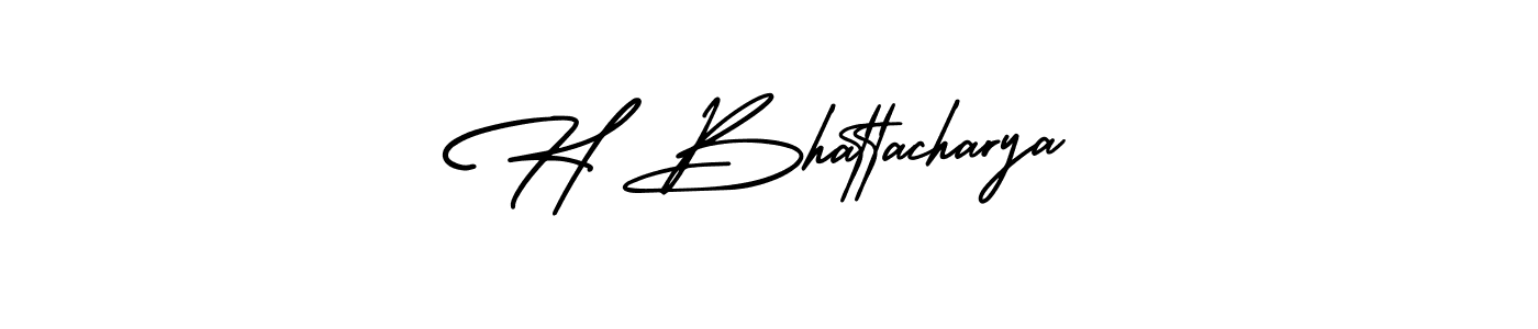 Create a beautiful signature design for name H Bhattacharya. With this signature (AmerikaSignatureDemo-Regular) fonts, you can make a handwritten signature for free. H Bhattacharya signature style 3 images and pictures png