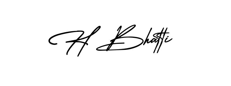 Use a signature maker to create a handwritten signature online. With this signature software, you can design (AmerikaSignatureDemo-Regular) your own signature for name H Bhatti. H Bhatti signature style 3 images and pictures png