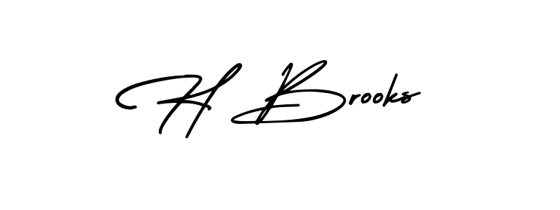 Make a beautiful signature design for name H Brooks. With this signature (AmerikaSignatureDemo-Regular) style, you can create a handwritten signature for free. H Brooks signature style 3 images and pictures png