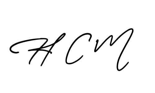 Use a signature maker to create a handwritten signature online. With this signature software, you can design (AmerikaSignatureDemo-Regular) your own signature for name H C M. H C M signature style 3 images and pictures png