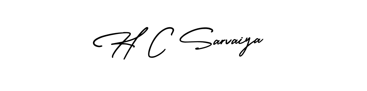 You should practise on your own different ways (AmerikaSignatureDemo-Regular) to write your name (H C Sarvaiya) in signature. don't let someone else do it for you. H C Sarvaiya signature style 3 images and pictures png