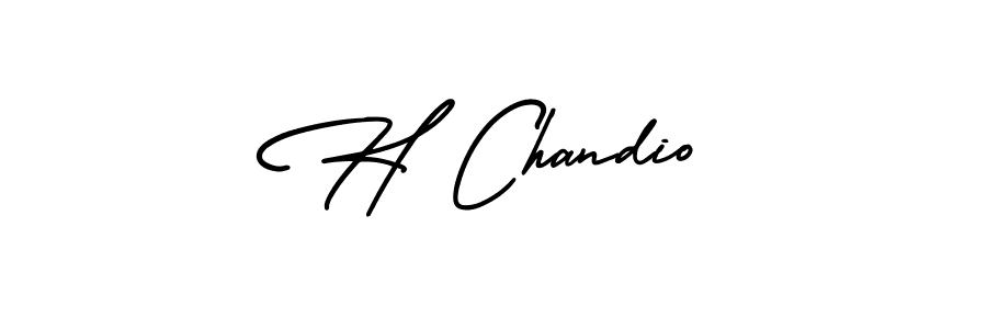 The best way (AmerikaSignatureDemo-Regular) to make a short signature is to pick only two or three words in your name. The name H Chandio include a total of six letters. For converting this name. H Chandio signature style 3 images and pictures png