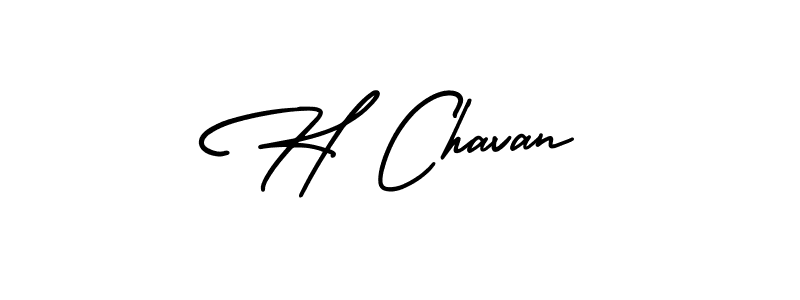 How to make H Chavan signature? AmerikaSignatureDemo-Regular is a professional autograph style. Create handwritten signature for H Chavan name. H Chavan signature style 3 images and pictures png