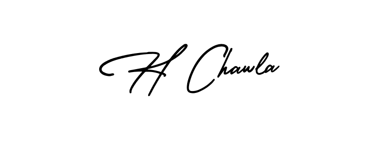 H Chawla stylish signature style. Best Handwritten Sign (AmerikaSignatureDemo-Regular) for my name. Handwritten Signature Collection Ideas for my name H Chawla. H Chawla signature style 3 images and pictures png