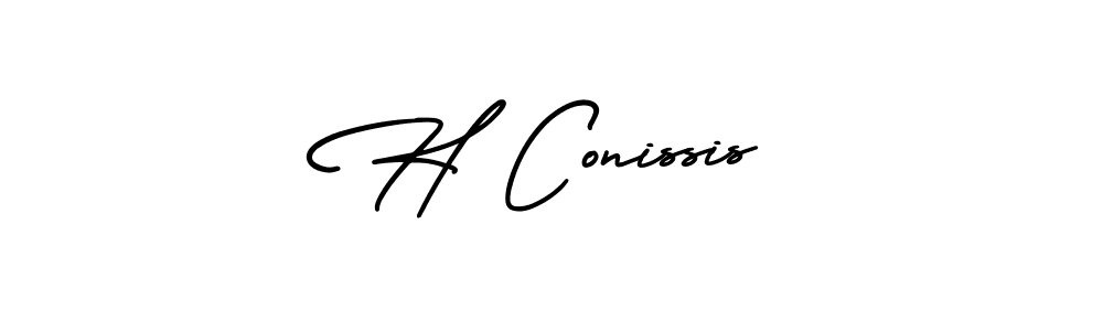 The best way (AmerikaSignatureDemo-Regular) to make a short signature is to pick only two or three words in your name. The name H Conissis include a total of six letters. For converting this name. H Conissis signature style 3 images and pictures png