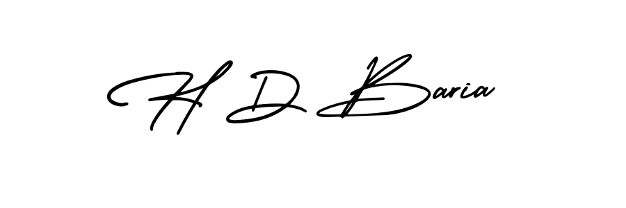 H D Baria stylish signature style. Best Handwritten Sign (AmerikaSignatureDemo-Regular) for my name. Handwritten Signature Collection Ideas for my name H D Baria. H D Baria signature style 3 images and pictures png