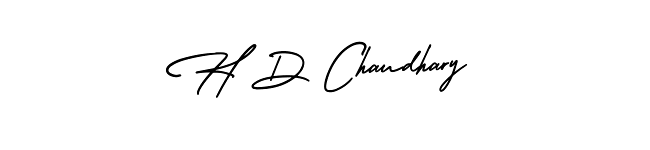 You should practise on your own different ways (AmerikaSignatureDemo-Regular) to write your name (H D Chaudhary) in signature. don't let someone else do it for you. H D Chaudhary signature style 3 images and pictures png