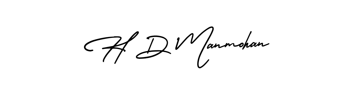 This is the best signature style for the H D Manmohan name. Also you like these signature font (AmerikaSignatureDemo-Regular). Mix name signature. H D Manmohan signature style 3 images and pictures png