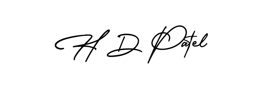 How to make H D Patel name signature. Use AmerikaSignatureDemo-Regular style for creating short signs online. This is the latest handwritten sign. H D Patel signature style 3 images and pictures png