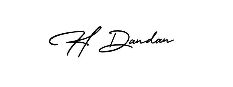 The best way (AmerikaSignatureDemo-Regular) to make a short signature is to pick only two or three words in your name. The name H Dandan include a total of six letters. For converting this name. H Dandan signature style 3 images and pictures png