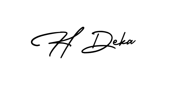 It looks lik you need a new signature style for name H Deka. Design unique handwritten (AmerikaSignatureDemo-Regular) signature with our free signature maker in just a few clicks. H Deka signature style 3 images and pictures png