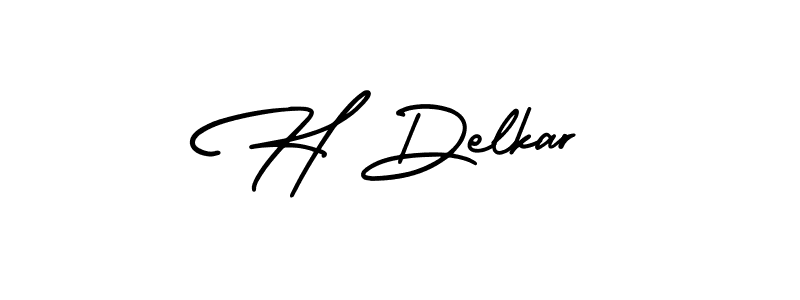 Make a beautiful signature design for name H Delkar. With this signature (AmerikaSignatureDemo-Regular) style, you can create a handwritten signature for free. H Delkar signature style 3 images and pictures png