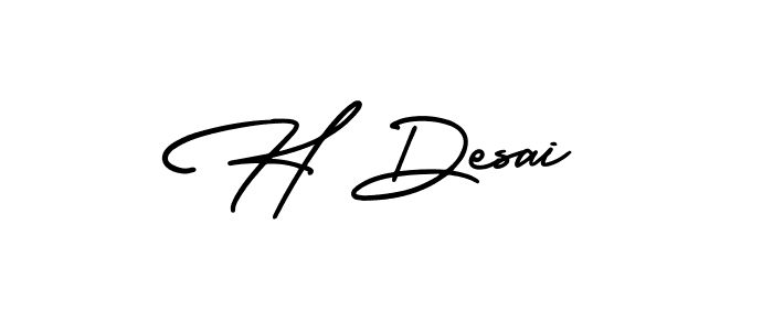 Make a beautiful signature design for name H Desai. Use this online signature maker to create a handwritten signature for free. H Desai signature style 3 images and pictures png