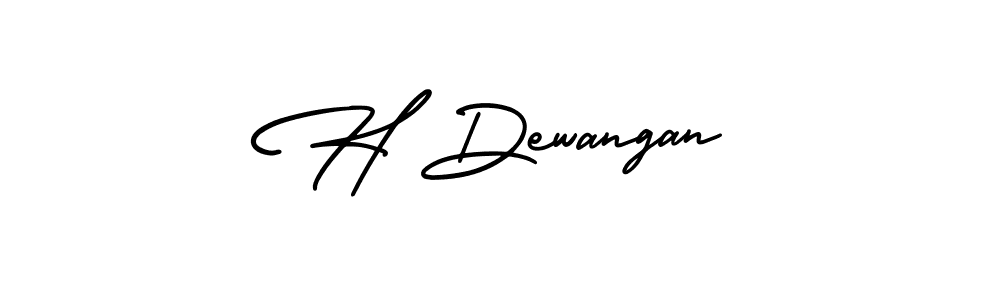 Make a beautiful signature design for name H Dewangan. With this signature (AmerikaSignatureDemo-Regular) style, you can create a handwritten signature for free. H Dewangan signature style 3 images and pictures png
