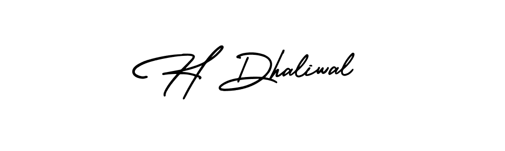 The best way (AmerikaSignatureDemo-Regular) to make a short signature is to pick only two or three words in your name. The name H Dhaliwal include a total of six letters. For converting this name. H Dhaliwal signature style 3 images and pictures png