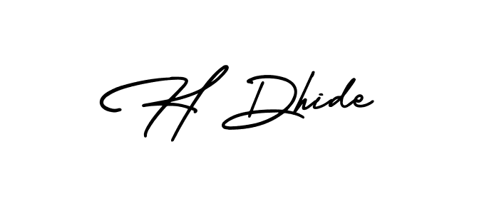 How to make H Dhide name signature. Use AmerikaSignatureDemo-Regular style for creating short signs online. This is the latest handwritten sign. H Dhide signature style 3 images and pictures png