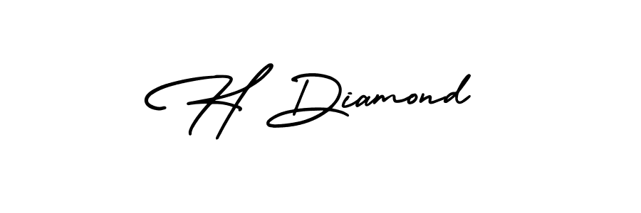 Create a beautiful signature design for name H Diamond. With this signature (AmerikaSignatureDemo-Regular) fonts, you can make a handwritten signature for free. H Diamond signature style 3 images and pictures png