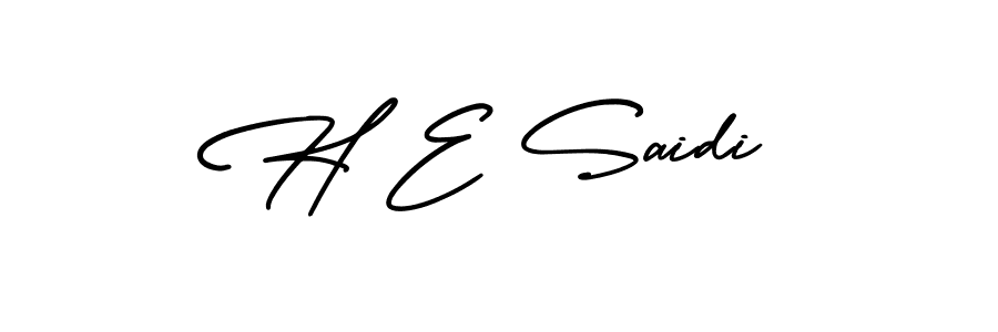 Make a beautiful signature design for name H E Saidi. With this signature (AmerikaSignatureDemo-Regular) style, you can create a handwritten signature for free. H E Saidi signature style 3 images and pictures png