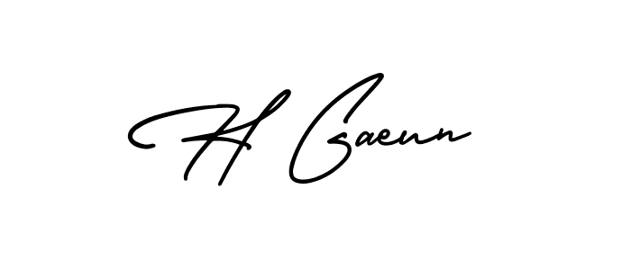 You should practise on your own different ways (AmerikaSignatureDemo-Regular) to write your name (H Gaeun) in signature. don't let someone else do it for you. H Gaeun signature style 3 images and pictures png