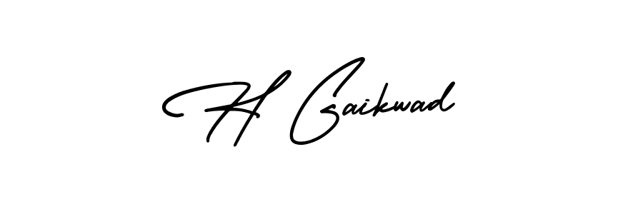Create a beautiful signature design for name H Gaikwad. With this signature (AmerikaSignatureDemo-Regular) fonts, you can make a handwritten signature for free. H Gaikwad signature style 3 images and pictures png