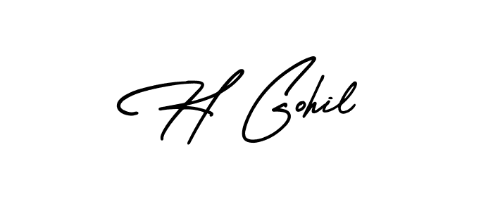 Also we have H Gohil name is the best signature style. Create professional handwritten signature collection using AmerikaSignatureDemo-Regular autograph style. H Gohil signature style 3 images and pictures png