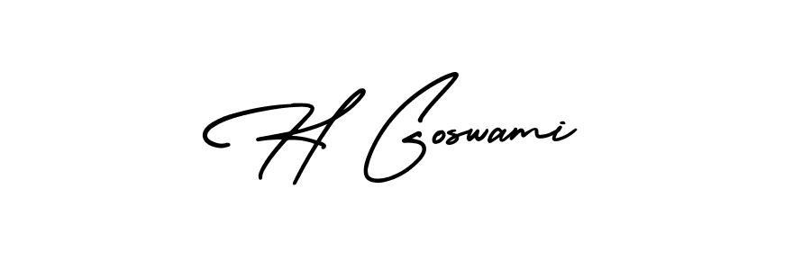 Use a signature maker to create a handwritten signature online. With this signature software, you can design (AmerikaSignatureDemo-Regular) your own signature for name H Goswami. H Goswami signature style 3 images and pictures png