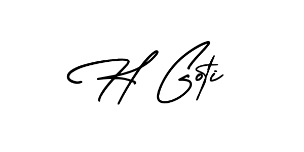 Create a beautiful signature design for name H Goti. With this signature (AmerikaSignatureDemo-Regular) fonts, you can make a handwritten signature for free. H Goti signature style 3 images and pictures png