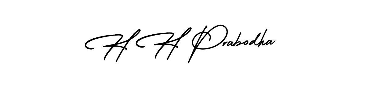 Also we have H H Prabodha name is the best signature style. Create professional handwritten signature collection using AmerikaSignatureDemo-Regular autograph style. H H Prabodha signature style 3 images and pictures png