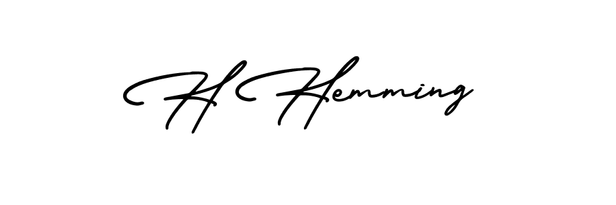 if you are searching for the best signature style for your name H Hemming. so please give up your signature search. here we have designed multiple signature styles  using AmerikaSignatureDemo-Regular. H Hemming signature style 3 images and pictures png