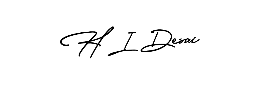 Also You can easily find your signature by using the search form. We will create H I Desai name handwritten signature images for you free of cost using AmerikaSignatureDemo-Regular sign style. H I Desai signature style 3 images and pictures png