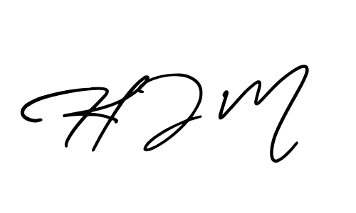 Design your own signature with our free online signature maker. With this signature software, you can create a handwritten (AmerikaSignatureDemo-Regular) signature for name H J M. H J M signature style 3 images and pictures png