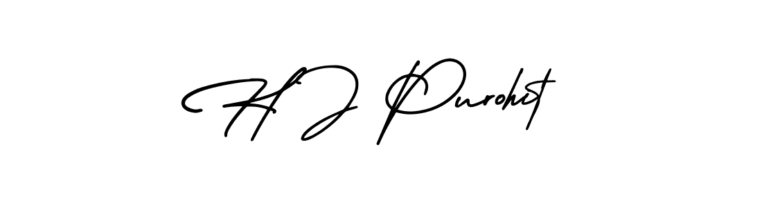 AmerikaSignatureDemo-Regular is a professional signature style that is perfect for those who want to add a touch of class to their signature. It is also a great choice for those who want to make their signature more unique. Get H J Purohit name to fancy signature for free. H J Purohit signature style 3 images and pictures png