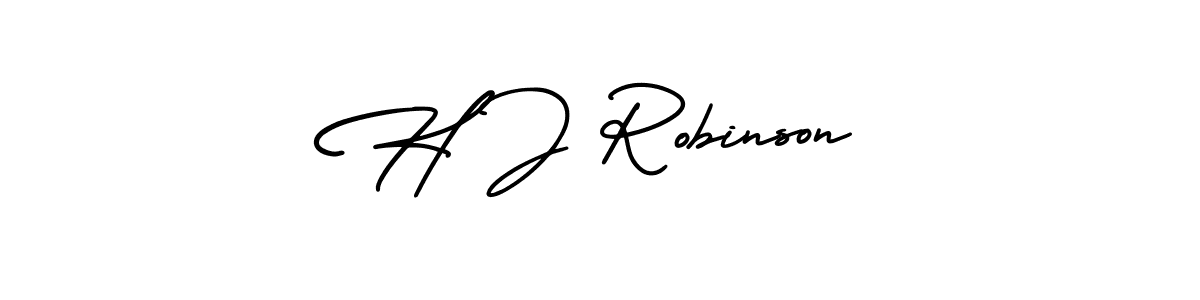 Use a signature maker to create a handwritten signature online. With this signature software, you can design (AmerikaSignatureDemo-Regular) your own signature for name H J Robinson. H J Robinson signature style 3 images and pictures png