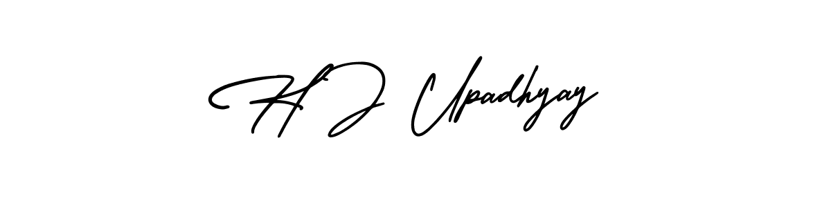 The best way (AmerikaSignatureDemo-Regular) to make a short signature is to pick only two or three words in your name. The name H J Upadhyay include a total of six letters. For converting this name. H J Upadhyay signature style 3 images and pictures png