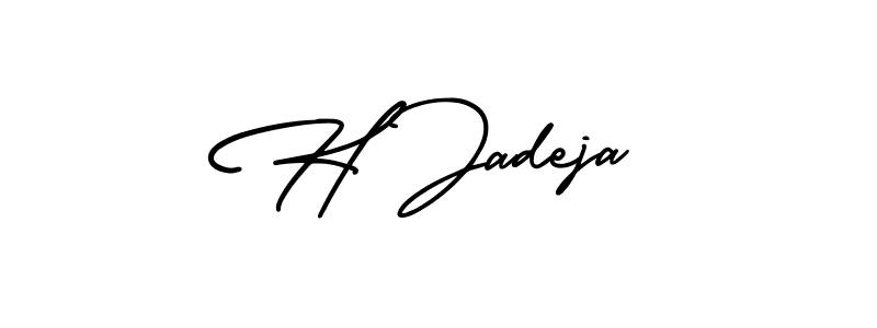 Create a beautiful signature design for name H Jadeja. With this signature (AmerikaSignatureDemo-Regular) fonts, you can make a handwritten signature for free. H Jadeja signature style 3 images and pictures png