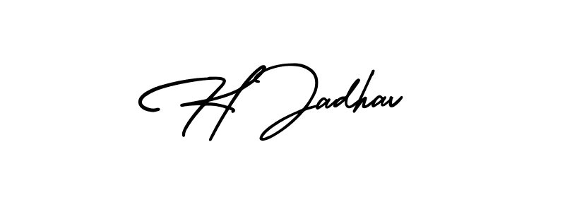 Make a beautiful signature design for name H Jadhav. Use this online signature maker to create a handwritten signature for free. H Jadhav signature style 3 images and pictures png