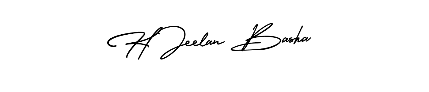 Make a beautiful signature design for name H Jeelan Basha. With this signature (AmerikaSignatureDemo-Regular) style, you can create a handwritten signature for free. H Jeelan Basha signature style 3 images and pictures png