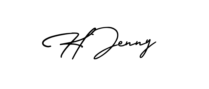 Design your own signature with our free online signature maker. With this signature software, you can create a handwritten (AmerikaSignatureDemo-Regular) signature for name H Jenny. H Jenny signature style 3 images and pictures png