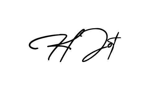 How to make H Jot name signature. Use AmerikaSignatureDemo-Regular style for creating short signs online. This is the latest handwritten sign. H Jot signature style 3 images and pictures png
