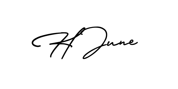 Make a beautiful signature design for name H June. Use this online signature maker to create a handwritten signature for free. H June signature style 3 images and pictures png