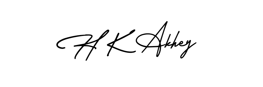 Create a beautiful signature design for name H K Akhey. With this signature (AmerikaSignatureDemo-Regular) fonts, you can make a handwritten signature for free. H K Akhey signature style 3 images and pictures png