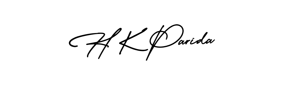 You should practise on your own different ways (AmerikaSignatureDemo-Regular) to write your name (H K Parida) in signature. don't let someone else do it for you. H K Parida signature style 3 images and pictures png
