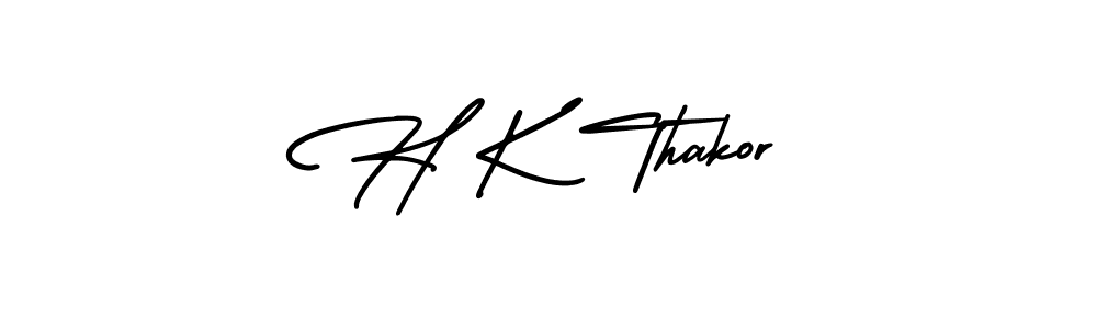 Use a signature maker to create a handwritten signature online. With this signature software, you can design (AmerikaSignatureDemo-Regular) your own signature for name H K Thakor. H K Thakor signature style 3 images and pictures png