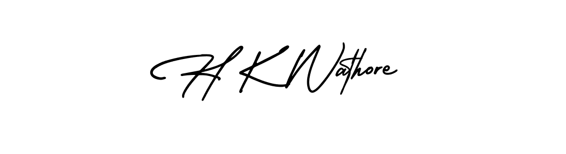 Use a signature maker to create a handwritten signature online. With this signature software, you can design (AmerikaSignatureDemo-Regular) your own signature for name H K Wathore. H K Wathore signature style 3 images and pictures png