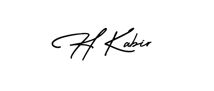 You should practise on your own different ways (AmerikaSignatureDemo-Regular) to write your name (H Kabir) in signature. don't let someone else do it for you. H Kabir signature style 3 images and pictures png