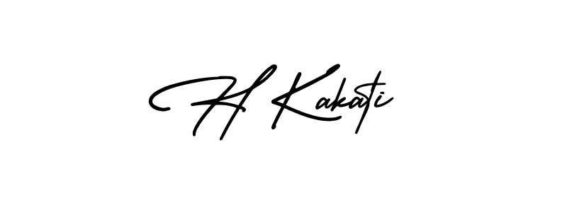 Use a signature maker to create a handwritten signature online. With this signature software, you can design (AmerikaSignatureDemo-Regular) your own signature for name H Kakati. H Kakati signature style 3 images and pictures png