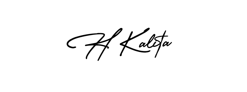 It looks lik you need a new signature style for name H Kalita. Design unique handwritten (AmerikaSignatureDemo-Regular) signature with our free signature maker in just a few clicks. H Kalita signature style 3 images and pictures png