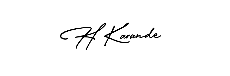 Create a beautiful signature design for name H Karande. With this signature (AmerikaSignatureDemo-Regular) fonts, you can make a handwritten signature for free. H Karande signature style 3 images and pictures png