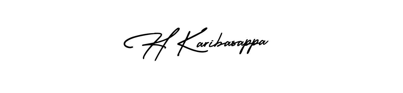 Create a beautiful signature design for name H Karibasappa. With this signature (AmerikaSignatureDemo-Regular) fonts, you can make a handwritten signature for free. H Karibasappa signature style 3 images and pictures png