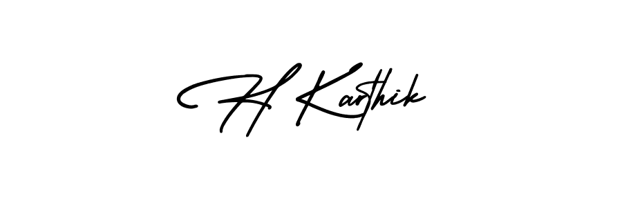 if you are searching for the best signature style for your name H Karthik. so please give up your signature search. here we have designed multiple signature styles  using AmerikaSignatureDemo-Regular. H Karthik signature style 3 images and pictures png